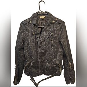 Vertigo Paris Black Textured Leather Jacket